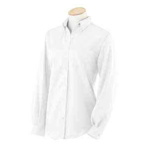 Custom Promotional Van Heusen Womens Long Sleeve Wrinkle Resistant Oxford - White/Neutral