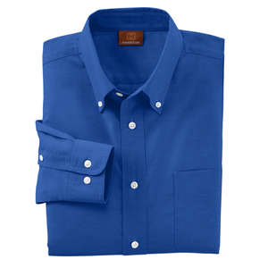 Harriton Mens Oxford With Stain Release - Dark/All Blue, French