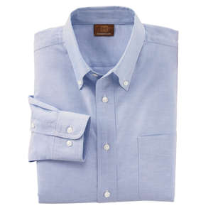 Harriton Mens Oxford With Stain Release - Dark/All Blue, Light