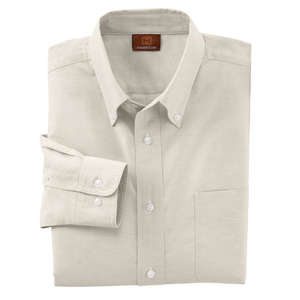 Harriton Mens Oxford With Stain Release - Dark/All Sand