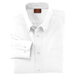 Harriton Mens Oxford With Stain Release - White/Neutral White