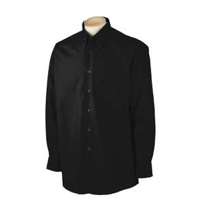 Van Heusen Mens Solid Silky Poplin - Dark/All Black