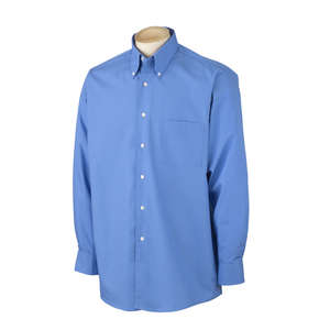 Van Heusen Mens Solid Silky Poplin - Dark/All Blue, Periwinkle