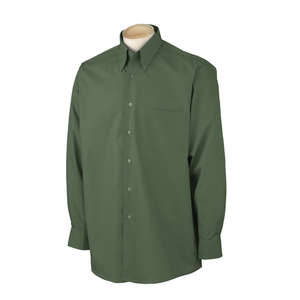 Van Heusen Mens Solid Silky Poplin - Dark/All Bayleaf