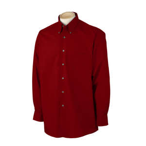 Van Heusen Mens Solid Silky Poplin - Dark/All Red, Cardinal