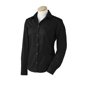 Van Heusen Womens Solid Silky Poplin - Dark/All Black