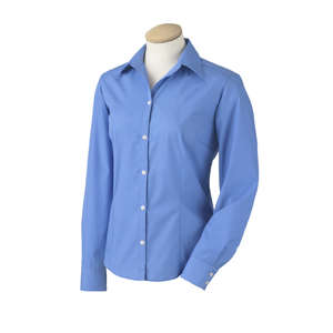 Van Heusen Womens Solid Silky Poplin - Dark/All Blue, Periwinkle
