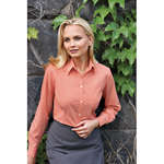 Imprinted Women's Dress Shirts - Van Heusen Womens Solid Silky Poplin - Dark/All