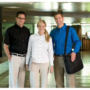 Harriton Mens Twill With Stain Release - Dark/All