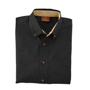 Harriton Mens Twill With Stain Release - Dark/All Black