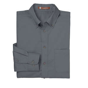 Harriton Mens Twill With Stain Release - Dark/All Gray, Dark