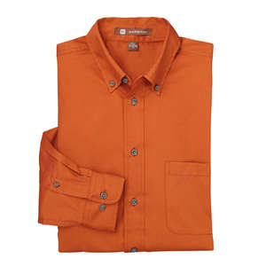 Harriton Mens Twill With Stain Release - Dark/All Orange, Team