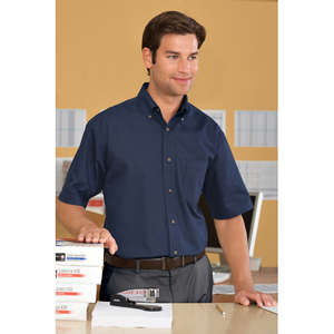 Harriton Short Sleeve Twill with Stain Release - Dark/All