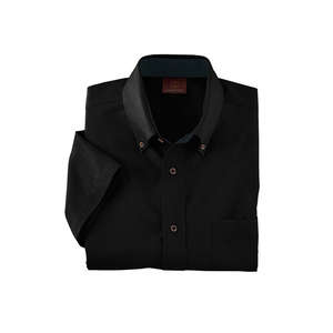 Harriton Short Sleeve Twill with Stain Release - Dark/All Black
