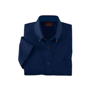 Harriton Short Sleeve Twill with Stain Release - Dark/All Blue, Navy