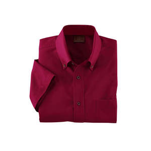Harriton Short Sleeve Twill with Stain Release - Dark/All Wine