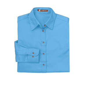Harriton Womens Twill with Stain Release - Dark/All Blue, Light College