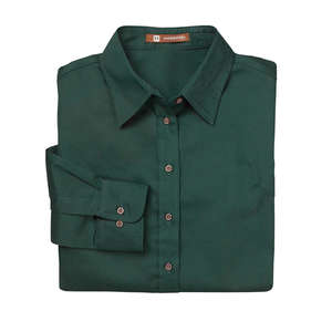 Harriton Womens Twill with Stain Release - Dark/All Green, Hunter