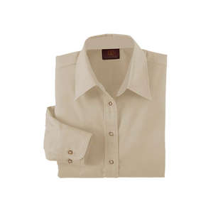 Harriton Womens Twill with Stain Release - Dark/All Stone
