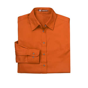 Harriton Womens Twill with Stain Release - Dark/All Orange, Team