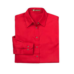 Harriton Womens Twill with Stain Release - Dark/All Red