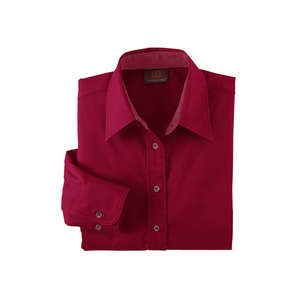 Harriton Womens Twill with Stain Release - Dark/All Wine