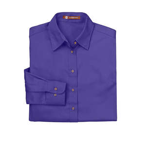 Harriton Womens Twill with Stain Release - Dark/All Purple, Team