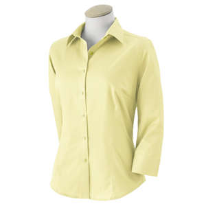 Van Heusen Womens Long Sleeve Dress Twill - Dark/All Yellow, Banana Cream