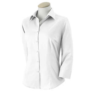 Van Heusen Womens Long Sleeve Dress Twill - Dark/All White