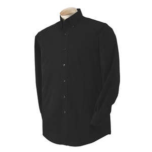 Van Heusen Mens Long Sleeve Dress Twill - Dark/All Black