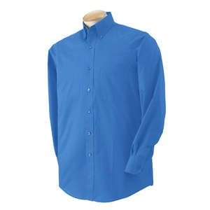 Van Heusen Mens Long Sleeve Dress Twill - Dark/All Blue, Cobalt