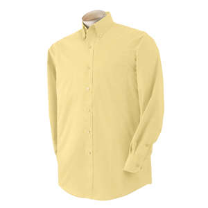 Van Heusen Mens Long Sleeve Dress Twill - Dark/All Yellow, Banana Cream