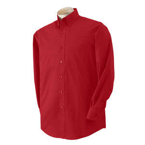 Van Heusen Mens Long Sleeve Dress Twill - Dark/All Scarlet