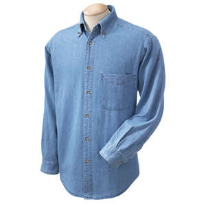 Harriton Mens Denim Shirt - Dark/All Blue, Light Denim
