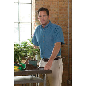Harriton Short Sleeve Denim Shirt - Dark/All