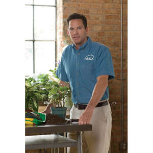 Custom Promotional Harriton Short Sleeve Denim Shirt - Dark/All