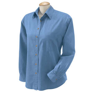 Harriton Womens Denim Shirt - Dark/All Blue, Light Denim