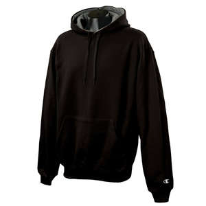 Champion 9.7 oz Cotton Max Color Block Raglan Hood - Dark/Color Black/Gray, Heathered Granite
