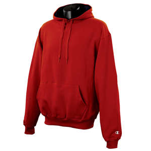 Champion 9.7 oz Cotton Max Color Block Raglan Hood - Dark/Color Scarlet/Black