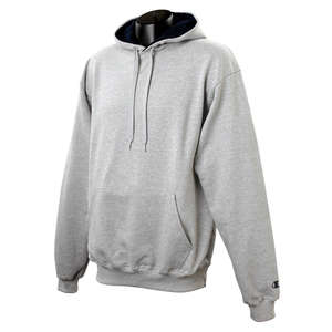 Champion 9.7 oz Cotton Max Color Block Raglan Hood - Light/Heather Silver/Blue, Navy