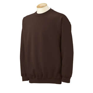 Gildan 7.75 oz 50/50 Fleece Crew - Dark/Color Chocolate, Dark