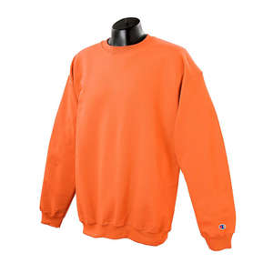 Champion 9 oz 50/50 Fleece Crew - Dark/Color Orange