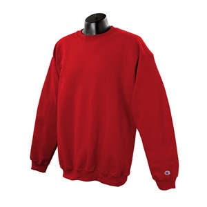 Champion 9 oz 50/50 Fleece Crew - Dark/Color Red