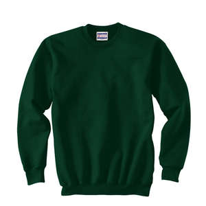 Hanes 90/10 Ultimate Cotton Crew - Dark/Color Green, Deep Forest