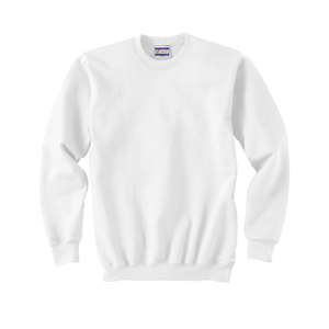 Hanes 90/10 Ultimate Cotton Crew - White/Neutral White