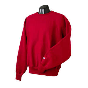 Champion 12 oz Reverse Weave Fleece Crew - Dark/Color Scarlet