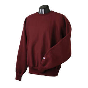 Champion 12 oz Reverse Weave Fleece Crew - Dark/Color Maroon