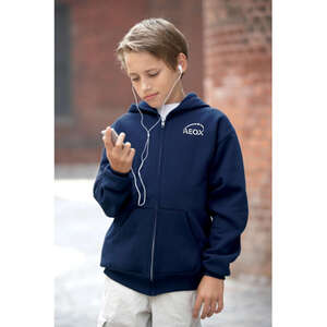 Custom Promotional Jerzees Youth 8 oz 50/50 Nublend Full Zip Hood - Dark/Color