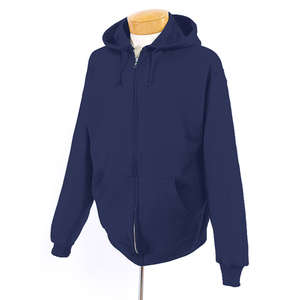 Jerzees 8 oz 50/50 Nublend Full Zip Hood - Dark/Color Blue, Navy