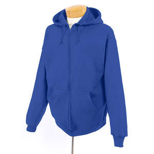 Jerzees 9 oz 50/50 Full Zip Nublend Hooded Sweatshirt - Dark/Color Blue, Royal